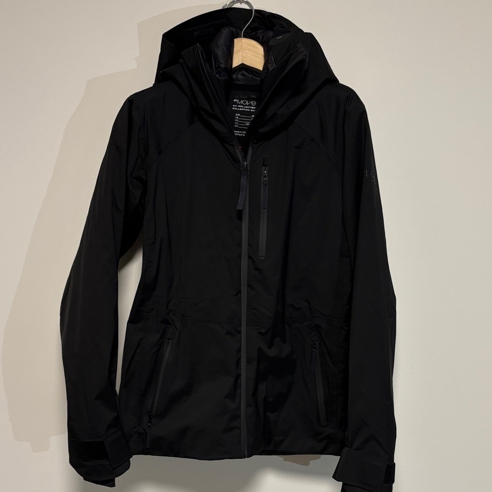 H&M black 2 layered ski weather proof jacket sz xs xsmall new